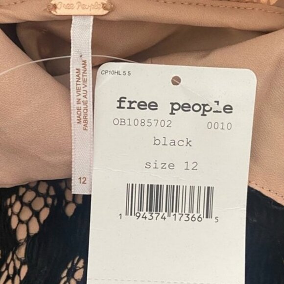NWT‎ Free People Dangerous Love Black Lace Mini Dress Size 12 New With Tags Boho - Picture 8 of 14